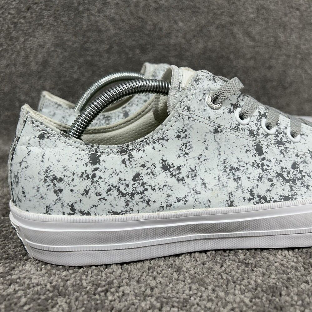 Converse Chuck Taylor II 154890C Mens Sz 11 Reflective White Silver Skate Shoes - Picture 2 of 13